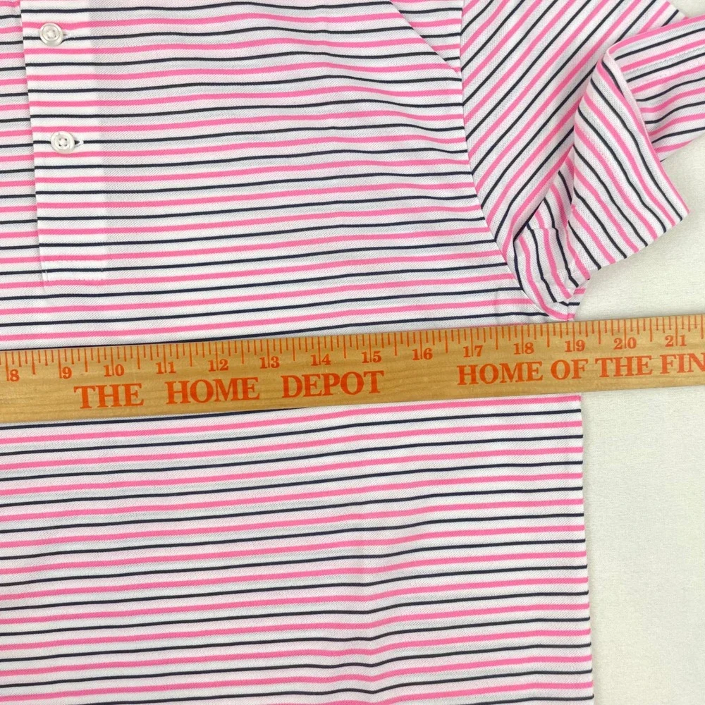 Ralph Lauren Pro Fit Mens Polo Shirt Pink Navy Blue Striped Small S NWOT